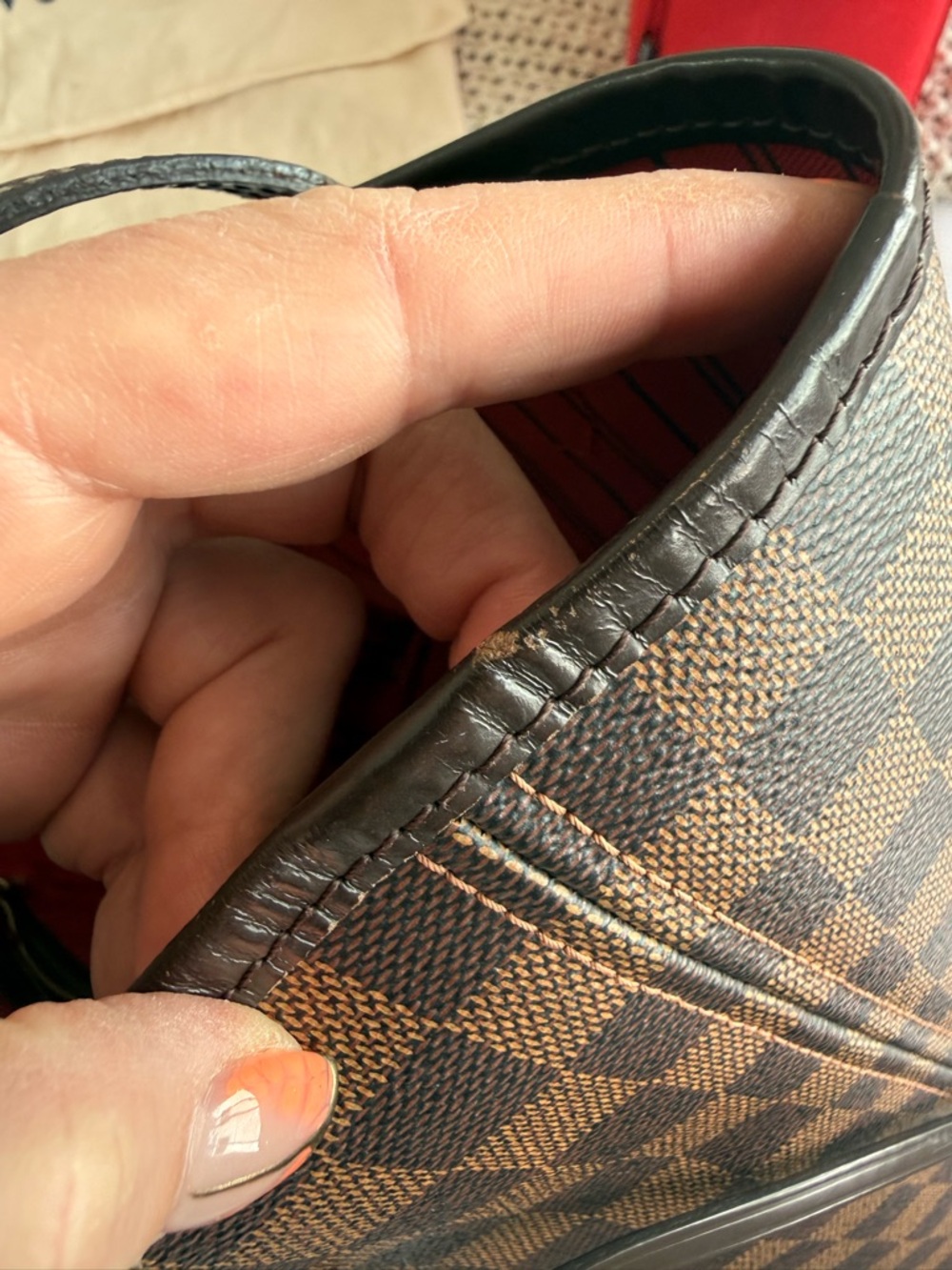 Louis Vuitton Brown Damier Ebene Neverfull Tote MM - Picture 13 of 16